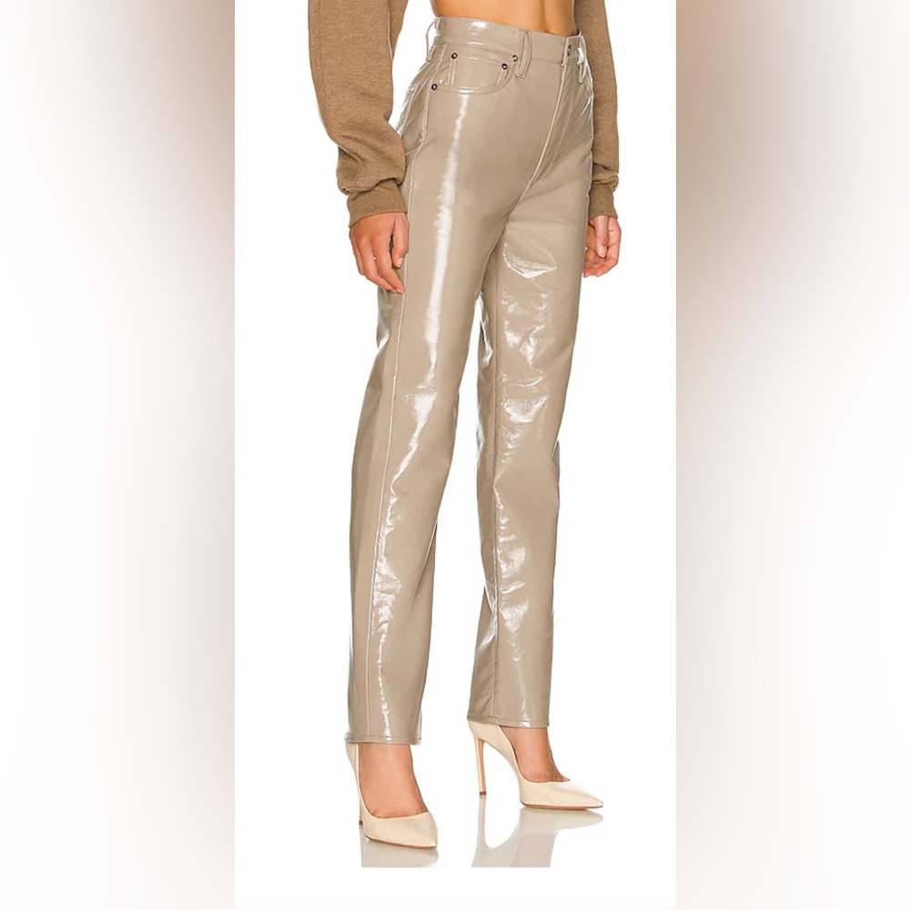 AGOLDE Recycled Leather 90’ Pinch Waist Pant in Quail Patent!!!